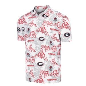 REYN SPOONER Men's White Georgia Bulldogs Performance Polo SIZE M